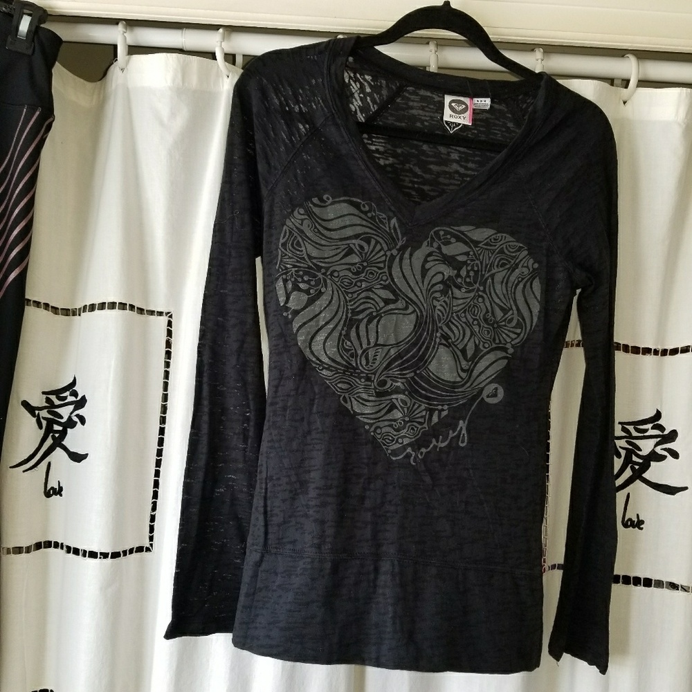 ROXY long sleeve sheer top size M